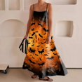 thumbnail image 3 of Vestido largo de moda para mujer con ribete en contraste, tirantes finos, trajes para viajes, Halloween, vestidos largos estampados, vestidos largos sin mangas, 3 of 5