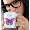 thumbnail image 2 of 3drose, Pink Glittery Hope, Faith, Love Butterfly Inspirational Art, 11oz Mug, 2 of 6