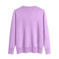 thumbnail image 3 of Fall Sweaters for Women 2025 Trendy Sweaters Long Sleeve Crewneck Fall Outfits Pullover Sweater Tops Purple 2XL, 3 of 4
