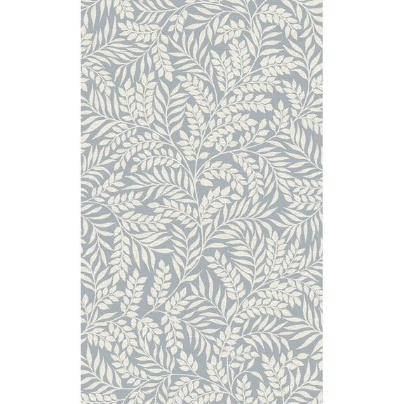 Blue Trailing Minimalist Leaves Tropical Wallpaper