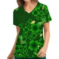 thumbnail image 2 of gakvbuo St. Patrick's Day Scrubs Tops For Women Plus Size Working Uniform With Pocket V-Neck Work Utility&Safety Tops Nursing Uniform Printed Worker Protective Working Uniform Shirts, 2 of 5