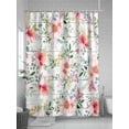 thumbnail image 5 of Fsddascl Pink Floral Shower Curtain Set - 36" x 78" Washable Bathtub Curtain with 12 Hooks, Spring Pastoral Botanical Leaves Wooden Waterproof Fabric Stall Shower Curtains for Bathroom/Bathtub, 5 of 6