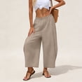thumbnail image 2 of Women Palazzo Boho Pants Casual Loose Elastic Waist Harem Pant Summer Beach Travel Baggy Slacks, 2 of 6