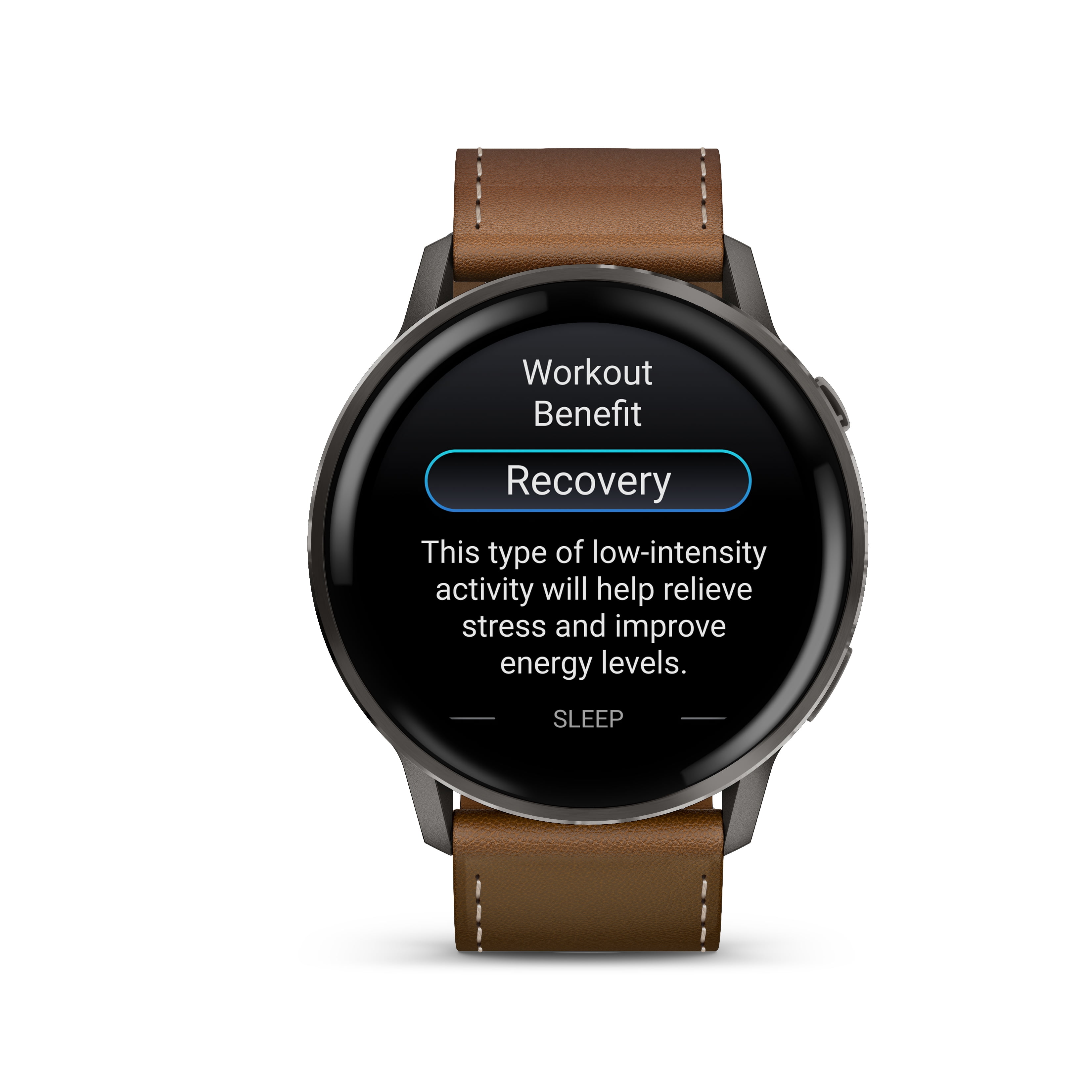 Garmin Venu 4 GPS Smartwatch - 45mm Slate with Black Silicone Band and Brown Leather Band