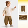 thumbnail image 4 of XQYLOS Toddler Boys Girls Autumn Winter Solid Color Elastic Waist Pants With Pockets Casual School Trousers Daily Wear Comfortable Pants Playtime Bottoms, 4 of 4