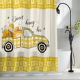 thumbnail image 2 of Bee Truck Small Stall Shower Curtain, Waterproof Shower Curtains for Bathroom, Yellow Honey Daisy Floral Patterned Plaid Washable Fabric Bath Curtain for Bathtub Decoration with Hooks 36x78 Inches, 2 of 9