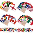 thumbnail image 1 of YanonmyfdWorld Cup Handheld Flags, 48 Countries International Stick Flags with Plastic White Pole for World Cup Decorations 2026- Double Sided Polyester Fabric Small Flag on Stick for Olympic Party, 1 of 11