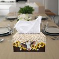 thumbnail image 3 of ZUXONGSY Sunflower Cow Tissue Box Cover Leopard Print PU Leather Tissue Box Cover with Buckle Rectangular Tissue Box Cover Customized Printed Tissue Cover for Table, Dresser, Countertop, 3 of 7