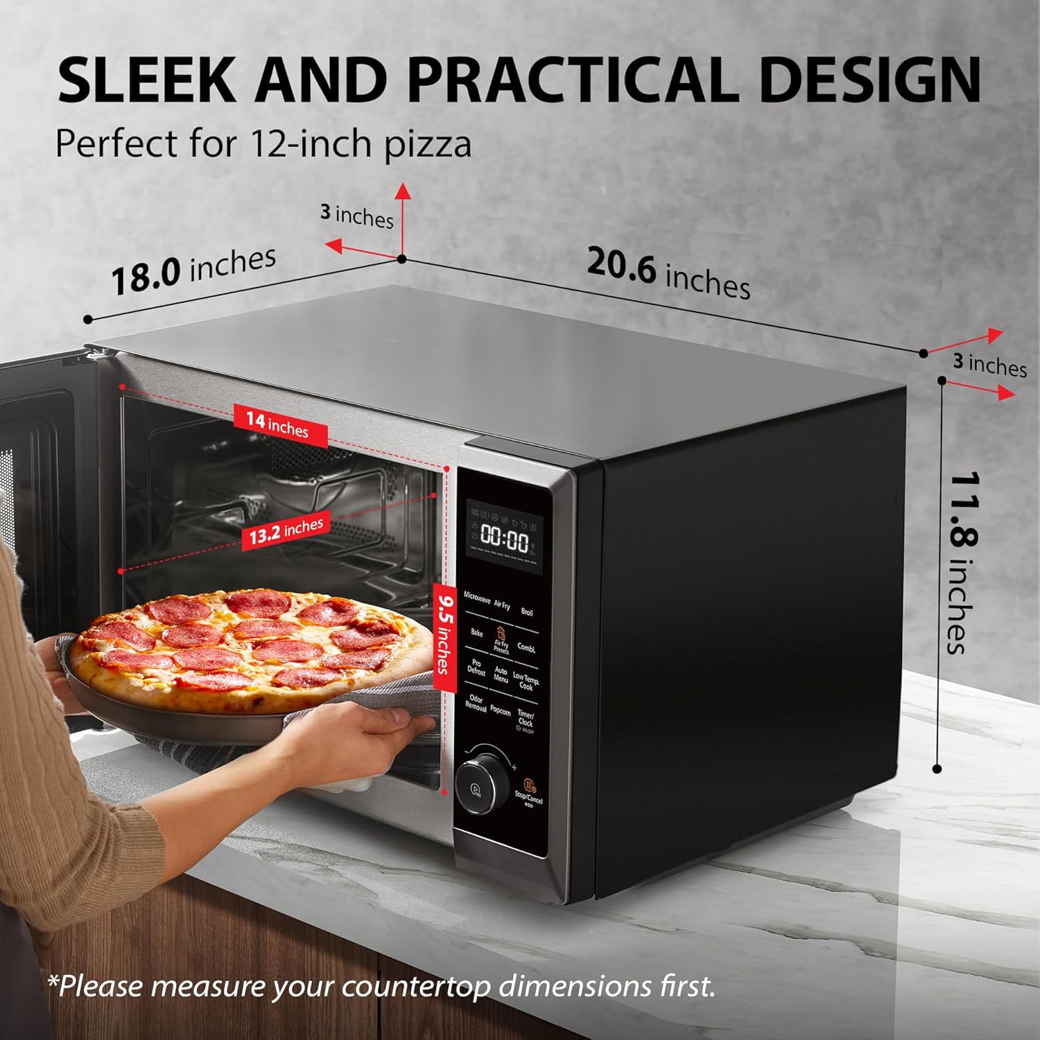 TOSHIBA 8-in-1 Countertop Microwave Oven with Air Fryer