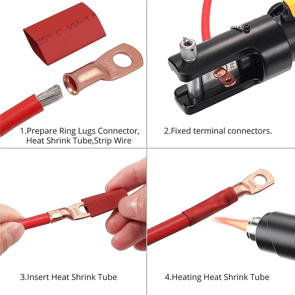 50PCS Copper Ring Terminal Wire Crimp Battery Electrical Cable Lug Connectors