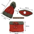 thumbnail image 7 of Visland Womens Pom Beanie Hat Scarf&Mask Set,Fleece Lined Knit Ski Winter Warm Set, 7 of 7