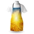 thumbnail image 3 of Yellow and Blue Apron Sunset over Harvest Wheat Nature Rural Field Autumn Landscape, Unisex Kitchen Bib Apron with Adjustable Neck for Cooking Baking Gardening, Earth Yellow Petrol Blue, by Ambesonne, 3 of 3