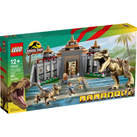 LEGO Jurassic Park Visitor Center: T. rex & Raptor Attack 76961 Buildable Dinosaur Toy, Gift for Teens and Kids Aged 12 and Up, Including a Dino Skeleton Figure, 6 Minifigures and More