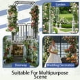 thumbnail image 3 of YOHKOH Heavy-Duty Metal Garden Arch with Locking Gate, Outdoor Arch Trellis & Arbor for Climbing Plants, Wedding, Patio & Backyard – 59"W x 16"D x 95"H, Black, 3 of 9