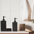 thumbnail image 3 of Arikago Soap Dispenser, 2 Pack Ceramic Dish and Hand Soap Dispenser Set, Modern Refillable Liquid Bottles for Kitchen, Bathroom, Matte Black, 3 of 7