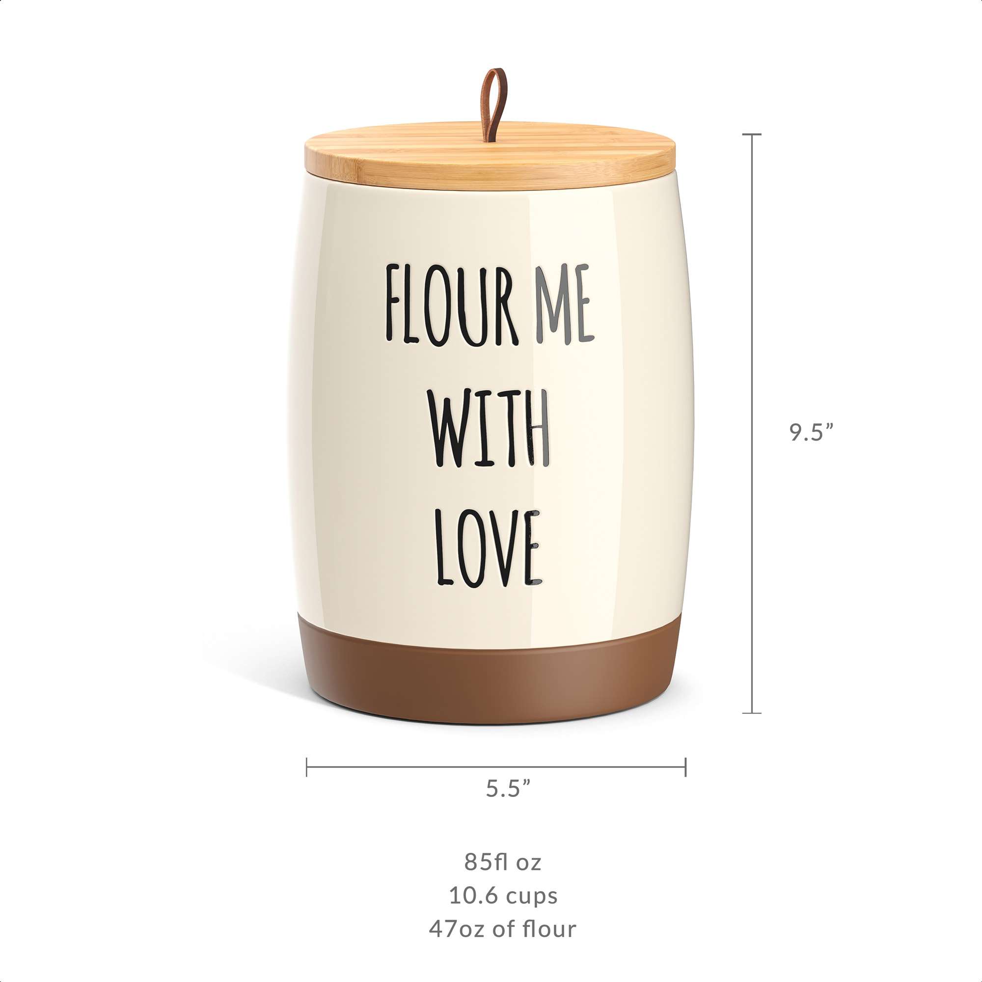 Farm House Flour Canister Large Canister Farmhouse Style Ceramic Flour  Canister 