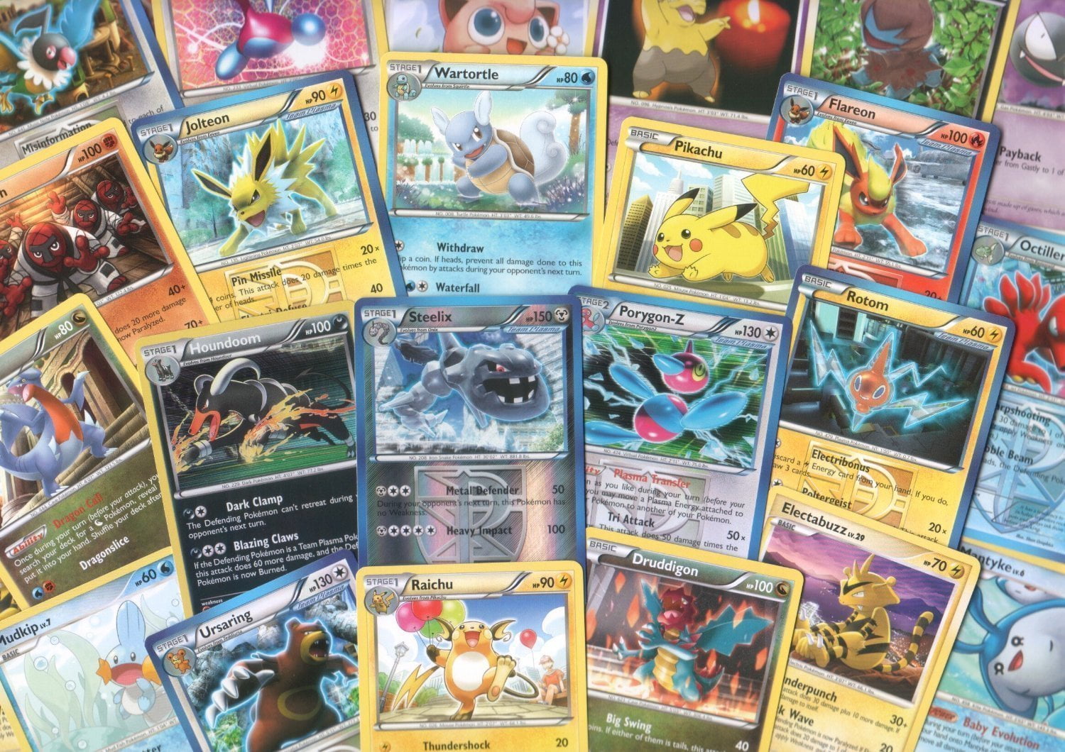 100 Assorted Pokemon Trading Cards with 7 Bonus Free Holo ...
