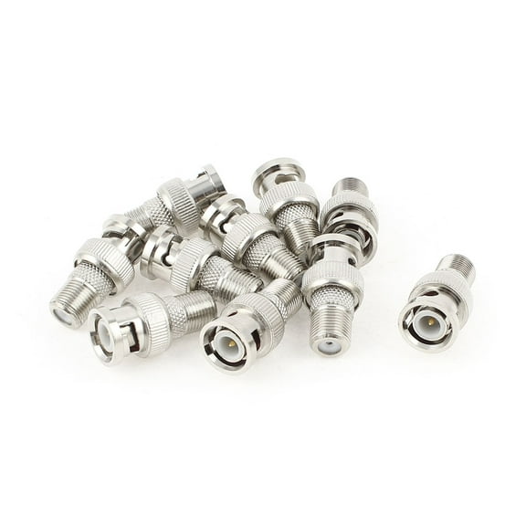 10pcs F Type Female Jack to BNC Male Connector Video RF Coaxial Coupler Adapter