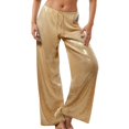 thumbnail image 2 of Glitter Sequin Pants Women Low Rise Elastic Waist Wide Leg Flowy Sparkly Pants for Disco Party Dancewear Clubwear, 2 of 6