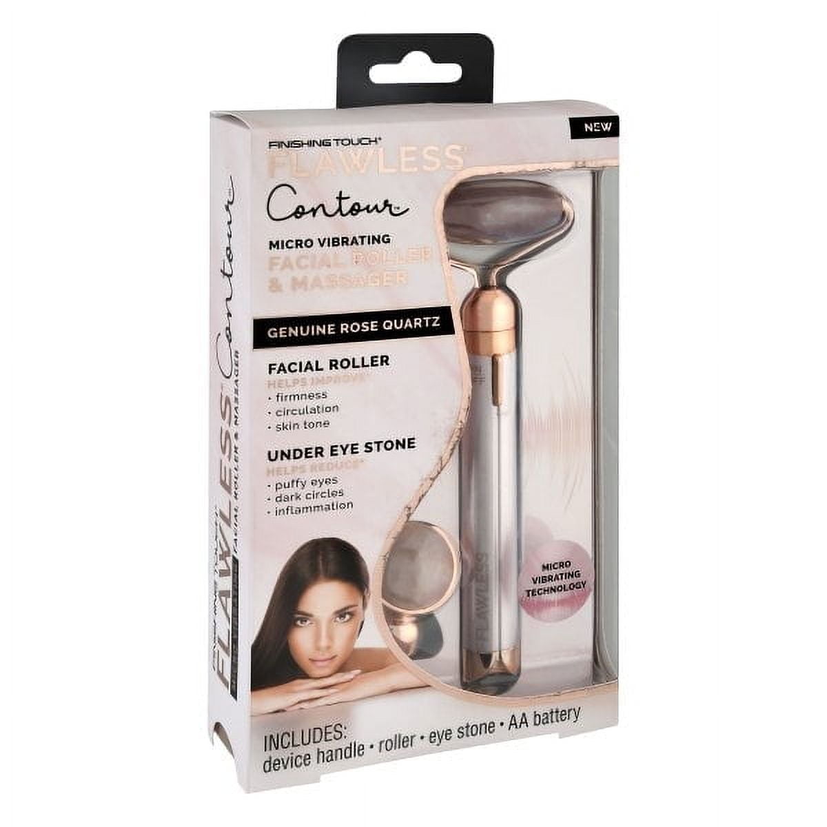 Finishing Touch Flawless Contour Vibrating Facial Roller & Massager, Rose  Quartz - Walmart.com