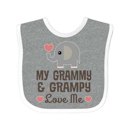 

Inktastic My Grammy and Grampy Love Me Gift Outfit Gift Baby Boy or Baby Girl Bib