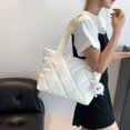 thumbnail image 3 of Bolso mujer Bolso acolchado femenino Bolsos mano Bolso nailon Bolso hombro (Blanco), 3 of 8
