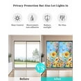 thumbnail image 4 of Window Privacy Film Yellow Sunflower Stained Glass Window Film Decorative Sun Block Window Cover Wildflower Vintage Country Oil Painting Window Clings Static Adhesive Sticker for Bathroom 23.6"x59", 4 of 7