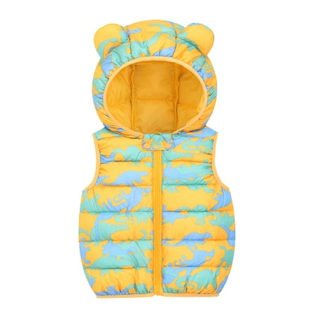 

nsendm Baby Windproof Girls Cartoon Boys Coat Toddler Warm Outerwear Hooded Girls Girls Fall Jacket with Hood Coat Yellow 18-24 Months