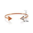 thumbnail image 4 of ELYA Jewelry Women's Trillion-Cut Cubic Zirconia Rose Gold Plated Steel Cuff Bracelet, 4 of 4