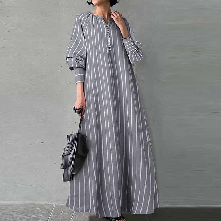 chinese dress ladies Plus Size Chevron Striped Maxi Dress main image 1