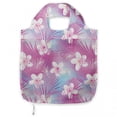 thumbnail image 1 of Nature Portable Fabric Shopping Bag, Floral Theme Botanical Motifs Frangipani Hibiscus Flowers Demonstration, Versatile and Durable Grocery Tote with High Capacity, Hot Pink and White, by Ambesonne, 1 of 4