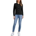 thumbnail image 2 of Knitted Cardigan for Women Button Down Crew Neck Long Sleeves Sweaters Outwear XL Black, 2 of 6