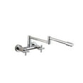 thumbnail image 1 of Brass Kitchen Folding Faucet Pot Filler Faucet Two Holes Wall Mount Faucet Hot And Cold Mixer Tap With Kitchen Sprayer ,bar Laundry RV Farmhouse, 1 of 7