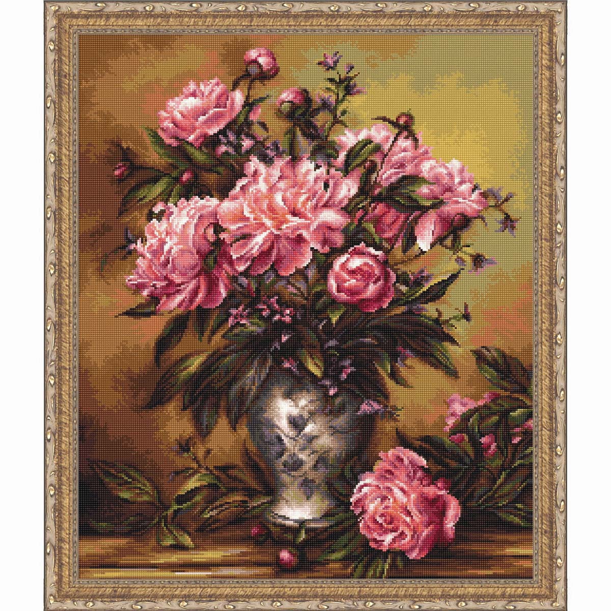 B543 flowers theme Vase of Peonies LucaS Cross Stitch Kit Sewing & Fiber Sewing & Needlecraft