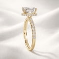thumbnail image 2 of Jewelerix Emerald Cut Moissanite Engagement Ring, 14K Vermeil Yellow Gold Pave Band, Hidden Halo and Side Stones, Anniversary Gift, 2 of 3