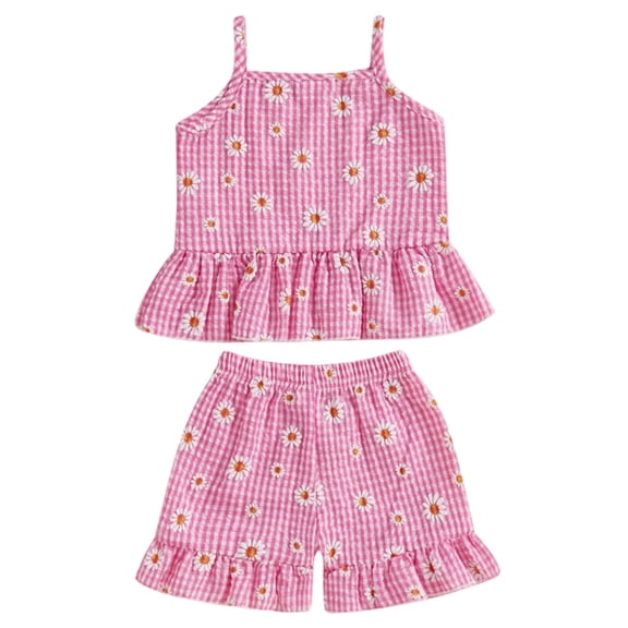 Toddler Girl Clothes Summer Toddler Baby Girls Summer Clothes Outfits Ruffle Camisole Tops and Casual Shorts Newborn Girl Clothing