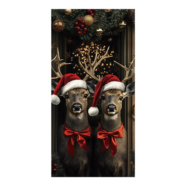 Christmas Door Decorations Christmas Door Sticker Decoration Hanging Cloth Holiday Party Decoration Background Cloth Room Door with Tapestry Cloth Decorations for Room