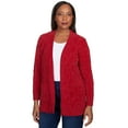 thumbnail image 3 of Alfred Dunner Womens Petite Chenille Long Open Cardigan, 3 of 6