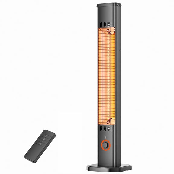 Danluke 1500W Electric Patio Heater, Portable Freestanding Infrared Heater with 8 Heat Settings, Remote Control, Black
