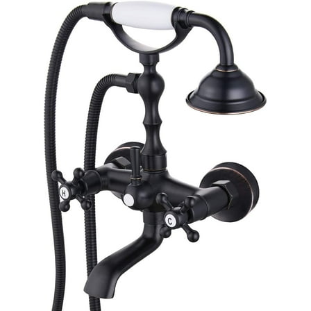Clawfoot Bathtub Faucet Wall Mount with Hand Held Shower Faucet Set Tub Filler