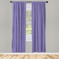 thumbnail image 2 of Ambesonne Romantic 4-Panel Curtains, Mini Retro Flower Blossoms, 56"x95", Blue Violet and White, 2 of 4