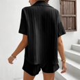 thumbnail image 7 of Womens Short Sets 2 Piece Outfits Sets Button Down Shirt Casual Loose Shorts Spring Clothes Women Outfits Sets, 7 of 7