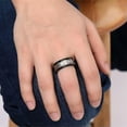 thumbnail image 2 of 10mm Matte Finished Stainless Steel Black Plated Band Men Wedding Ring Size 7-12, 2 of 6