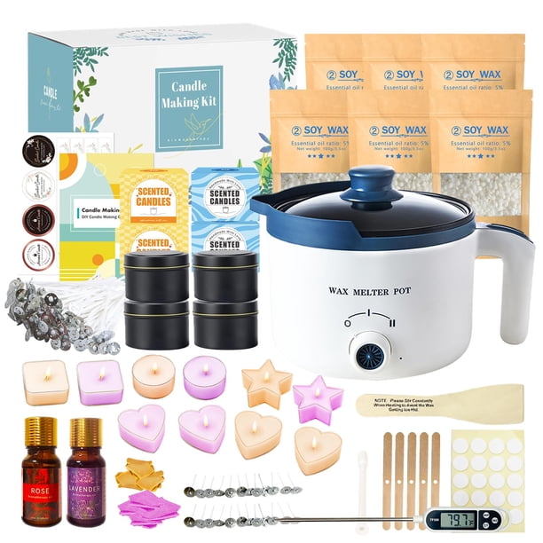 Kit para Hacer Velas KQU con Olla Eléctrica para Derretir Cera de Soya