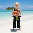 thumbnail image 4 of BemeyourBBs Vintage Toddler Baby Girls Summer 2 Piece Outfits Crocheted Flowers Fruit Ruffled Camisole Spaghetti Strap Tank Cami Top and Elastic Wide Leg Pants Set, 4 of 9