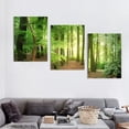 thumbnail image 4 of SHANXI Green Forest Wall Art for Living Room Bedroom Office  Nature Canvas Wall Art Kitchen Pictures Modern Landscape Wall Decor Paintings Tree of Life Artwork Waterproof Ready to Hang 12"x16"x3pcs, 4 of 6