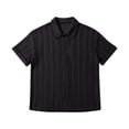 thumbnail image 6 of FRSASU Men's Knit Polo Shirt Vintage Button Down Shirt Short Sleeve Summer Beach Hawaiian Shirts Black, 6 of 7