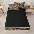 thumbnail image 4 of Homewish Duck Hunter Camouflage Zipper Full Size Comforter Sets with Fitted Sheet and 2 Pillowcases,Green Camo Rustic Farmhouse Hunting Zipper Bedding Set For Adults Kids,Black Reversible,4 Pieces, 4 of 7
