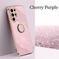 thumbnail image 1 of Nalacover Electroplated Case for Samsung Galaxy S22 Ultra, Glossy TPU Shockproof Anti-Drop Lens Protection Cover with Ring Holder Kickstand Bracket Ultra Slim Case for Samsung Galaxy S22 Ultra, Purple, 1 of 7