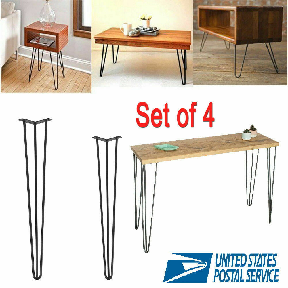 13,85" 18,5" Solid Iron DIY Coffee Dining Table Legs 4pcs Hairpin Table Legs 